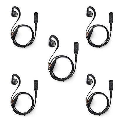 PROMAXPOWER [5-Pack C-Shape Swivel Earpiece with PTT for APX4000 - size: 5-Pack