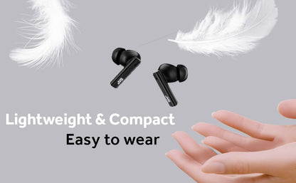 JVC Ultra Compact True Wireless Earbuds Headphones with Built-in Mic, Touch Sensor Operation, Total 16 Hour Battery Life with Charging Case, Bluetooth 5.4, HAB6TB Black