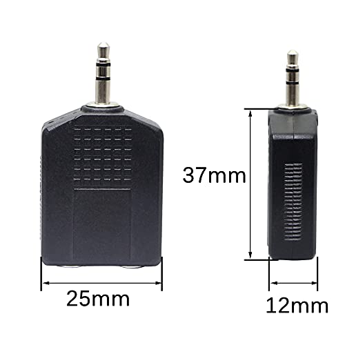 3.5mm (1/8 Inch) to 6.35mm (1/4 Inch) Stereo Audio Splitter，TRS 3.5mm Male to Two 6.35mm Female nterconnect Audio Connector Adapter(2-Pack)