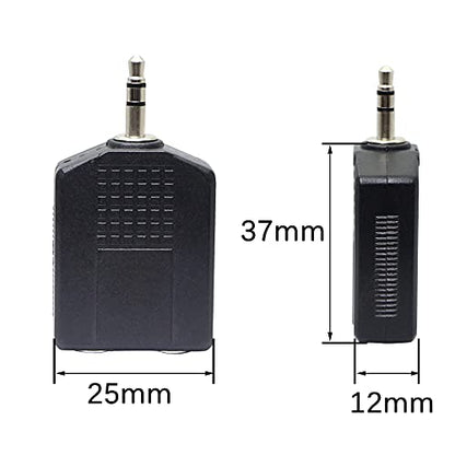 3.5mm (1/8 Inch) to 6.35mm (1/4 Inch) Stereo Audio Splitter，TRS 3.5mm Male to Two 6.35mm Female nterconnect Audio Connector Adapter(2-Pack)