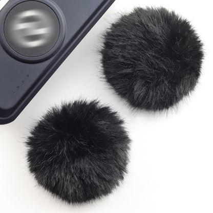 LEFXMOPHY 2-Pack Black Windscreen for Hollyland Lark M2 Wind Screen Furry Deadcat Cover - color: BLACK