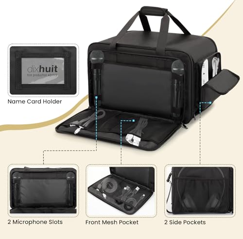 Speaker Carrying Case for QSC K8/K8.2, Padded Portable Tote Bag | Thickened Sponge for Compact 8" Speaker Cabinets, Stores Microphone, Cable, Adapter for Gig, Band, Rehearsal, Bag Only