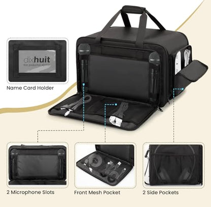 Speaker Carrying Case for QSC K8/K8.2, Padded Portable Tote Bag | Thickened Sponge for Compact 8" Speaker Cabinets, Stores Microphone, Cable, Adapter for Gig, Band, Rehearsal, Bag Only