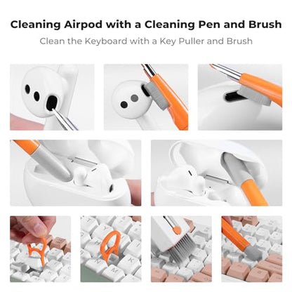 K&F CONCEPT Newly Upgraded 11-in-1 Keyboard Cleaning Kit，Multi-Device Tool | Remove Dirt In Crevices and Holes,Clean Oil and Fingerprints,Safe Mild Cleaner Has Anti-Stain Power,Protects Coatings,MM01