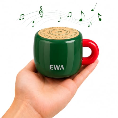 EWA Coffee Mug Speaker, Portable Bluetooth Speaker for Desk & Bedroom(GRE) | Lifestyle Speaker, 5W Clear Sound with Bluetooth 5.4. Coffee Mug Design, IP67 Waterproof, Unique Gift for Coffee Lovers - color: Green