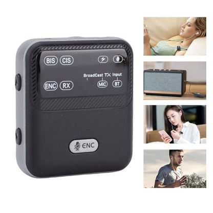 Yoidesu Bluetooth Transmitter Receiver 6 Adapter with Headphones, HD Display Low Latency 3.5mm AUX Jack Bluetooth Audio Adapter for Flying, TV, Car, Gym, Home Stereo