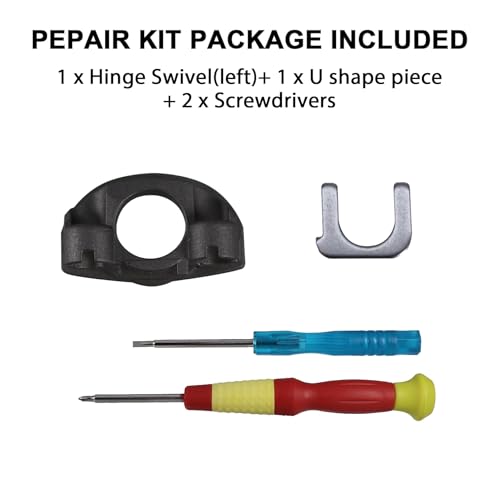 Hinge Swivels + U Shaped Metal Hinge Lock for Sony WH-1000XM4 (Black,Left) | Durable WH-1000XM4 Replacement Parts Accessories Hinge Spins,As Same As OEM Repair Kit Set - color: Black-Left