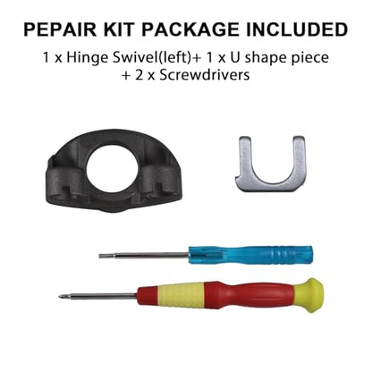 Hinge Swivels + U Shaped Metal Hinge Lock for Sony WH-1000XM4 (Black,Left) | Durable WH-1000XM4 Replacement Parts Accessories Hinge Spins,As Same As OEM Repair Kit Set - color: Black-Left