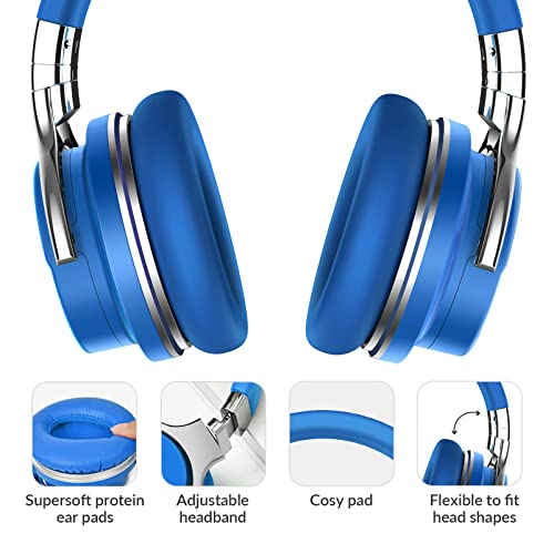 Million Sold 10 Years Classic E7 Active Noise Cancelling Headphones with Upgraded Noise Cancellation, Bluetooth Headphones Wireless with HD Sound Vivid Deep Bass, for Home Office Travel Gift Pcs - color: Blue, style: E7 Wireless Active Noise Cancelling He