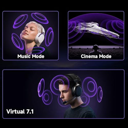 Akko Verge S9 Ultra Lightweight Wireless Gaming Headset, Quad Mode 2.4G, BT, Wired Connectivity Headset with Noise Cancelling Mic, Compatible with PS PC Phone, Design for Comfort Black - color: Black
