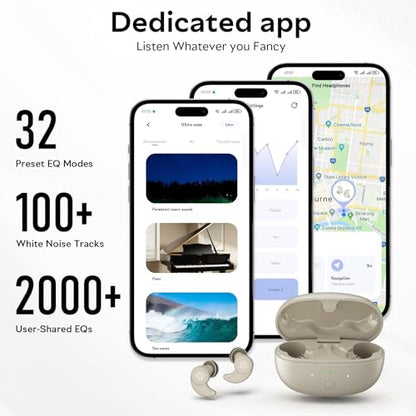 OHAYO Sleep Earbuds Bluetooth 6.0 Noise Cancelling Headphones for Side Sleepers No Touch Control