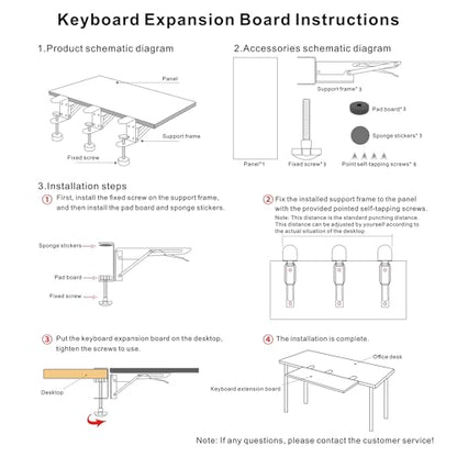 Desk Extender 24‘’ x 12 Inch Foldable Table Extension Folding Wall Table Keyboard Extender for Desk Clamp-on Shelf for Dorm Bunk, Office, Kitchen Bar, RV Countertop, Laundry Room (Black) - color: Black