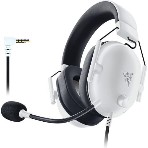 Razer BlackShark V2 X Gaming Headset for PC, 3.5mm Audio Jack, White - color: White, size: 3.5 mm (Pack of 1), style: PC