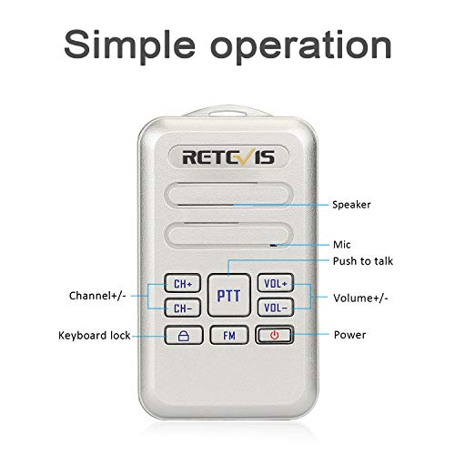 Retevis RT20 Wearable Walkie Talkie Small for Adults, Senior Elderly 3 Pack