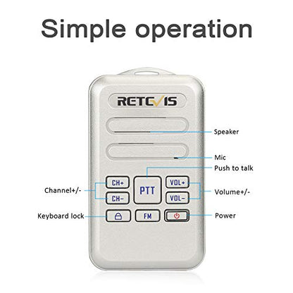 Retevis RT20 Wearable Walkie Talkie Small for Adults, Senior Elderly 3 Pack