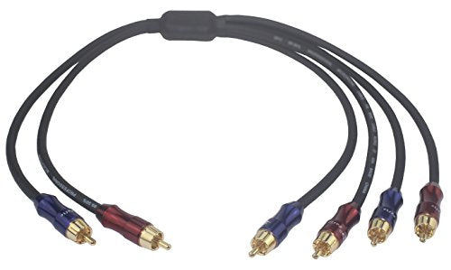 VKheroKV RCA Stereo Plug Male to Dual RCA Plug Male Audio Splitter Cable - Gold Plated / 4n OFC Pure Copper Wire (1.5FT(50CM))