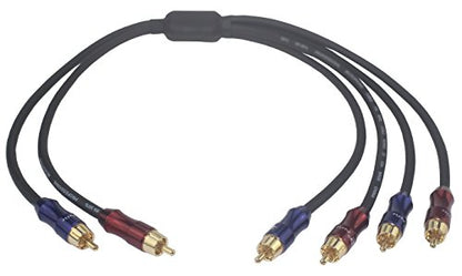 VKheroKV RCA Stereo Plug Male to Dual RCA Plug Male Audio Splitter Cable - Gold Plated / 4n OFC Pure Copper Wire (1.5FT(50CM))