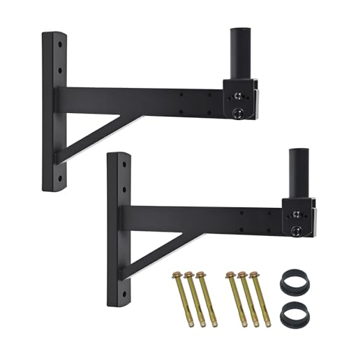 Speaker Wall Mount, Holds up to 100lbs, Tilt, 2 Packs | Heavy Duty Wall Speaker Mount bracket for Professional Audio, DX-319, Black