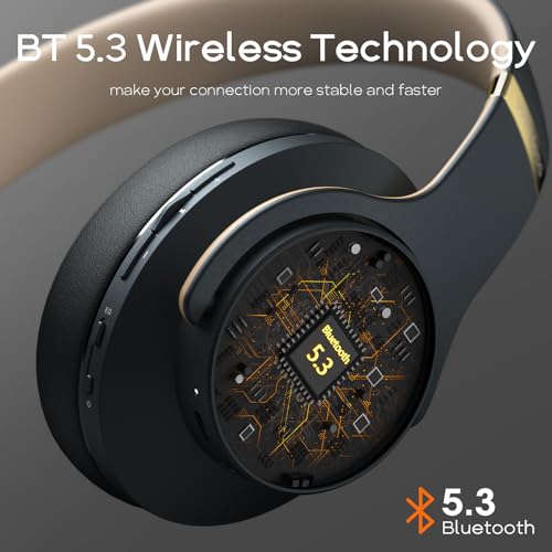 DOQAUS Bluetooth Headphones Over Ear, 90H Playtime, 3EQ Mode, with ENC Mic | Hifi Stereo Sound, Lightweight, Headphones Wireless with Soft Memory Foam Earpads, Deep Bass for Home Office Cellphone PC - color: Shadow Gray