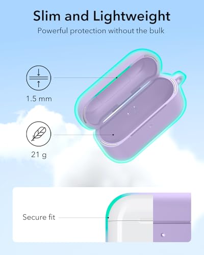 ESR for Airpods Pro 2 Case (HaloLock), Compatible with MagSafe, Purple - color: Purple