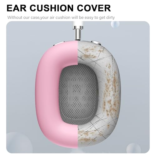 Maxjoy for AirPods Max Case, Soft Silicone Ear Cups Cover/Ear Pad Case Cover/Headband for AirPods Max Headphones, Anti-Scratch Accessories Protective, Pink1 - color: Deep Pink