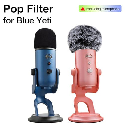 Windscreen Muff and Foam for Blue Yeti, Blue Yeti Pro USB Condenser Microphone, Indoor Outdoor Microphone Windshield 2 PACK by SUNMON - color: Yeti Windsrceen&Dead Cat
