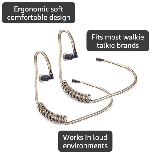 Remtise Replacement Acoustic Coil Tube for Two Way Radio Earpiece and Headset, Surgical Grade UV Resistant Acoustic Tube (Black)