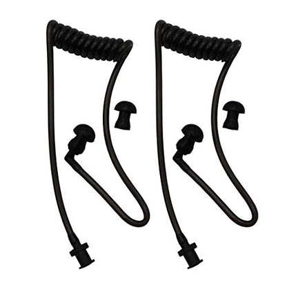 2Pcs Flexible Spring Air Tube Replacement Walkie Talkie Earphone Earpiece Coil Acoustic Air Tube for Two-Way Radio Headsets (Black) - size: 2 Pcs