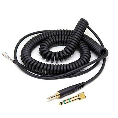ATH-M50 Replacement Extension Cord Spring Relief Coiled Audio Cable Compatible with Sony MDR-7506 MDR-V6 MDR-V600 MDR-V700 MDR-V900 and Audio Technica ATH-M50 ATH-M50s Headphones (Black)