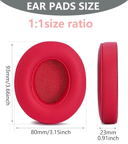 Replacement Ear Pads Compatible with Beats Studio 3 Wireless red - color: red