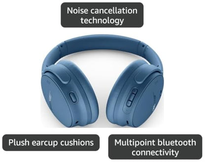 Bose QuietComfort Bluetooth Headphones, Wireless Headphones with Active Over Ear Noise Cancelling and Mic, Deep Bass, Up to 24 Hours of Playtime, Blue Dusk - Limited Edition Color - color: Blue Dusk