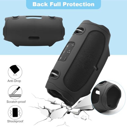 Silicone Case Cover for JBL Xtreme 4 - Portable Speaker, Travel Carrying Protective Cover for Xtreme 4 (Black) - color: Black