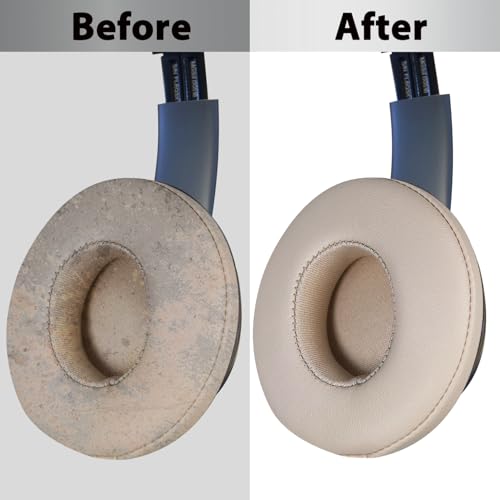 Adhiper Earpad Replacement for Beats Solo 3, Solo 2 Headphones, Silk Gold | Soft Protein Leather & Memory Foam Ear Pads Cushions, Fit Solo3 & Solo2, Replace Peeling, Cracked, Damaged Pads - color: Silk Satin Gold