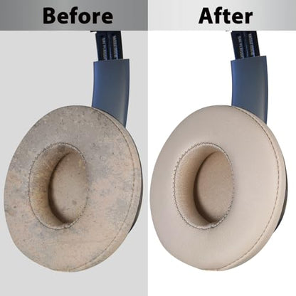 Adhiper Earpad Replacement for Beats Solo 3, Solo 2 Headphones, Silk Gold | Soft Protein Leather & Memory Foam Ear Pads Cushions, Fit Solo3 & Solo2, Replace Peeling, Cracked, Damaged Pads - color: Silk Satin Gold