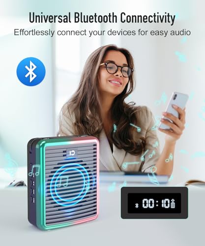SHIDU 30W Wireless Voice Amplifier Bluetooth with 2.4G Lavalier Microphone - color: Black