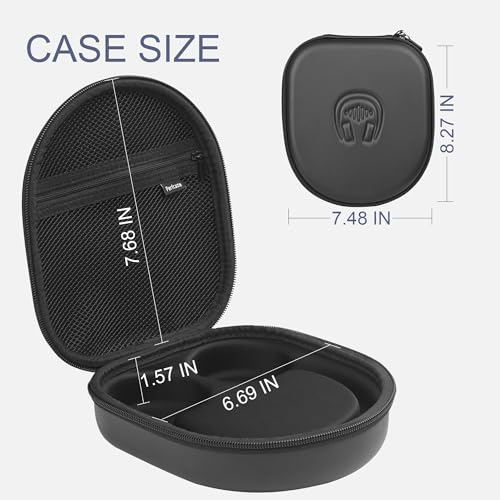 Hard Headphone Case for Sony WH-CH520 / JBL Tune Live 670NC, Black | Protective Carring Storage Case for Over-Ear Headphones, with Handle Strap & Mesh Pocket - color: BLACK
