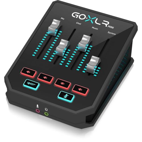 TC Helicon GoXLR MINI Online Broadcast Mixer with USB/Audio Interface and Midas Preamp, Officially Supported on Windows | MIDAS preamps with USB connectivity, XLR input and 1/8" mini phone for gaming, streaming and podcasting