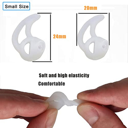 Silicone Fin Ear Mold for Two Way Radio Earpiece Replacement Acoustic Tube | 2 Pairs Small Left Ear, Stabilizer Ear Mold, Fits Acoustic Coil Tube, Two-Way Radio, Police & Surveillance Earpieces - size: Fin Small-Left Ear