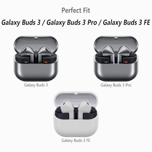 Geiomoo Silicone Anti-Slip EarHooks for Samsung Galaxy Buds 3 FE (2025) Ear Hooks, Galaxy Buds 3 Pro Ear Hooks, Galaxy Buds 3 Ear Hooks, Soft Anti-Loss Sports Earbuds Ear Tips Covers (Black)