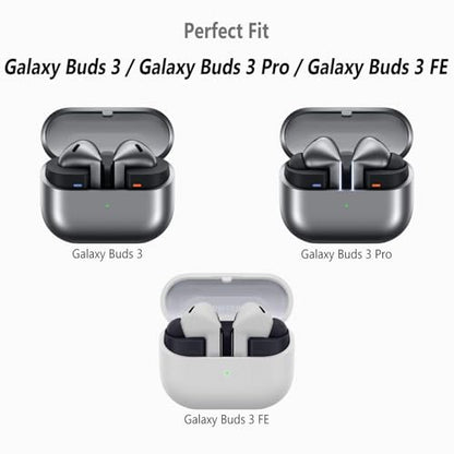 Geiomoo Silicone Anti-Slip EarHooks for Samsung Galaxy Buds 3 FE (2025) Ear Hooks, Galaxy Buds 3 Pro Ear Hooks, Galaxy Buds 3 Ear Hooks, Soft Anti-Loss Sports Earbuds Ear Tips Covers (Black)