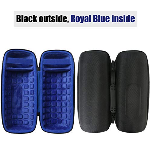 co2CREA Hard Travel Case for JBL Charge 5/4 Speaker, Black+Royal Blue | Portable Travel Bag Replacement with Custom Molded Interior and Handle, Shockproof EVA Shell and Soft Lining - color: Outside Black and Inside Royal Blue