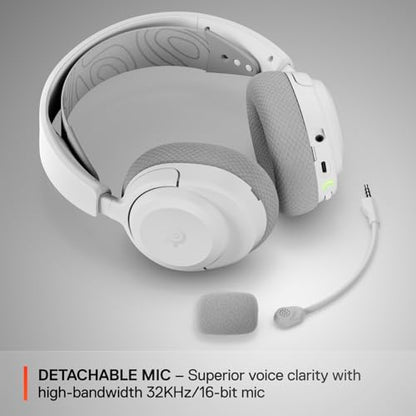 SteelSeries Arctis Nova 3X Wireless Multi-Platform Gaming Headset — Mobile App Control — 40 HR Battery — Neodymium Magnetic Drivers — 2.4GHz/Bluetooth — Xbox, PS5, PC, Switch, Mobile — White - color: White, style: Xbox|Switch|PC