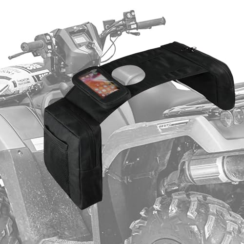 MYDAYS ATV Saddle Bag,Cargo Tank Phone Bag Storage Luggage for ATV UTV Snowmobile Motorcycle (Black1) - color: Black1