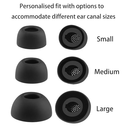 Replacement Ear Tips for Samsung Galaxy Buds 3 FE (2025) Earbuds | 6 Pairs (Black, Assorted S/M/L), Silicone Ear Tips, Not for Galaxy Buds 3 Pro