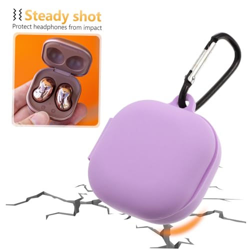 Buds Live Earphone Case Protective Cover for Wireless Earbuds Earbuds Compatible Carrying Ring - color: Purple