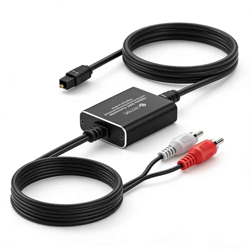 eSynic 192KHZ Optical to RCA Adapter-Built-in DAC Chip-USB Power