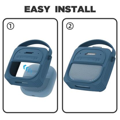 for Bose SoundLink Micro Speaker (2nd Gen) Case with Lanyard&Carabiner,Anti-Scratch Portable Silicone Protective Cover Compatible with Bose SoundLink Micro Portable Bluetooth Speaker (2nd Gen) (Blue) - color: Blue