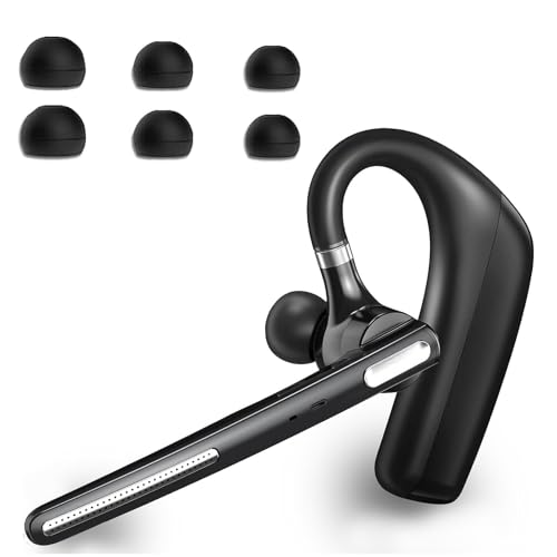 Bluetooth Headset V5.4, Wireless Bluetooth Earpiece with CVC8.0 Dual Mic Noise Cancelling, 110 Hours Talktime Hands-Free Headphones for Cell Phone, iOS and Android, for Trucker and Business Use