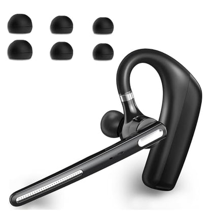 Bluetooth Headset V5.4, Wireless Bluetooth Earpiece with CVC8.0 Dual Mic Noise Cancelling, 110 Hours Talktime Hands-Free Headphones for Cell Phone, iOS and Android, for Trucker and Business Use