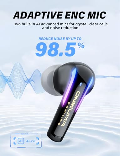 ONIKUMA GAMING T27 Wireless Gaming Headset, 2.4GHz Bluetooth 5.3,20ms Ultra Low Latency, 13mm Dynamic Coil Driver, ENC Noise Cancelling Microphone for PS5, PC, Meta Quest 3